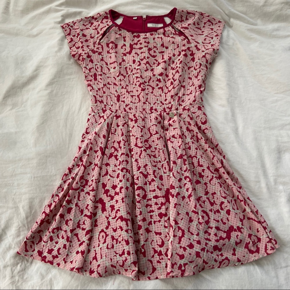 Guess Abstract Floral Patterned A Line Mini Dress